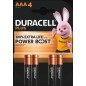 Duracell Plus Power Boost pile ministilo AAA alcaline 1,5 V MN2400/LR03 – confezione 4 pezzi Duracell Plus Power Boost pile ministilo AAA alcaline 1,5 V MN2400/LR03 – confezione 4 pezzi