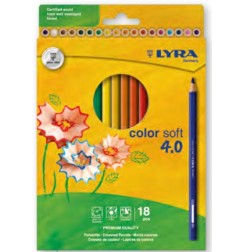 Lyra Color Soft 4.0 pastelli mina 4 mm – 18 colori