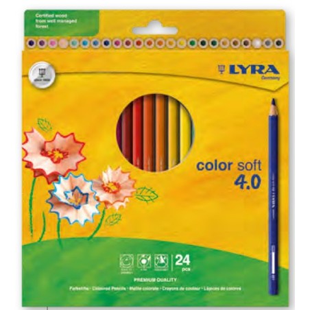 Lyra Color Soft 4.0 pastelli mina 4 mm – 24 colori