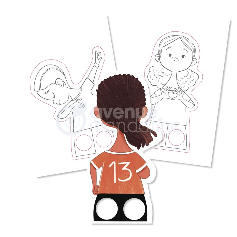 Blocco marionette da dita da colorare Avenue Mandarine Graffy Puppet Football, 24 sagome - GY101C Blocco marionette da dita da colorare Avenue Mandarine Graffy Puppet Football, 24 sagome - GY101C
