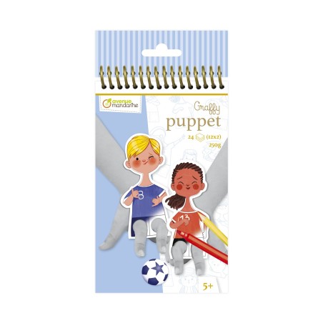 Blocco marionette da dita da colorare Avenue Mandarine Graffy Puppet Football, 24 sagome - GY101C