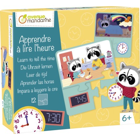 Puzzle educativo Avenue Mandarine, Imparare a leggere l'ora - JE531C