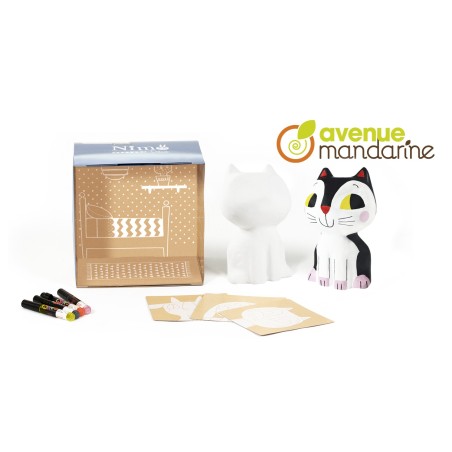 Avenue Mandarine Nimo Déco, il gatto Victor (cartapesta da colorare) PP031C