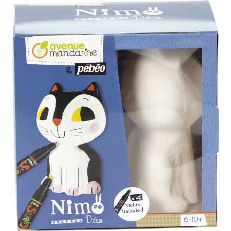 Avenue Mandarine Nimo Déco, il gatto Victor (cartapesta da colorare) PP031C