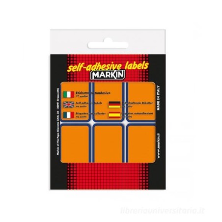 Etichette adesive fluo arancio Markin 70x37