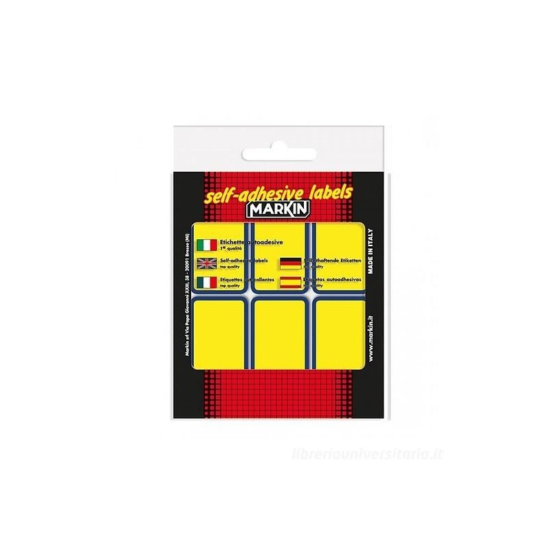 Etichette adesive fluo giallo Markin 70x37 Etichette adesive fluo giallo Markin 70x37
