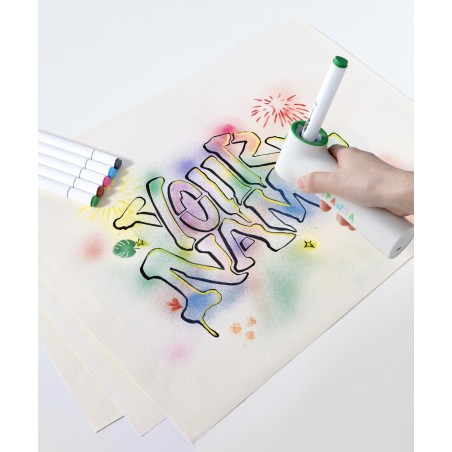 COLOROSA GIFT ART AEROGRAFO ELETRICO CORDLESS +12PENNARELLI+3STENCIL+CAVO USB X RICARICA 360005
