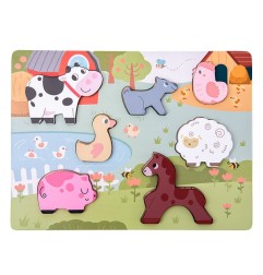 COLOROSA GIFT GIOCO IN LEGNO FARM PUZZLE CON ANIMALI DA FATTORIA 18m+ 364002