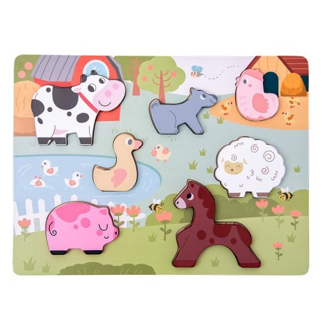 COLOROSA GIFT GIOCO IN LEGNO FARM PUZZLE CON ANIMALI DA FATTORIA 18m+ 364002