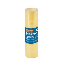 10 rotoli Nastro adesivo colore trasparente 15x10mt 02/006