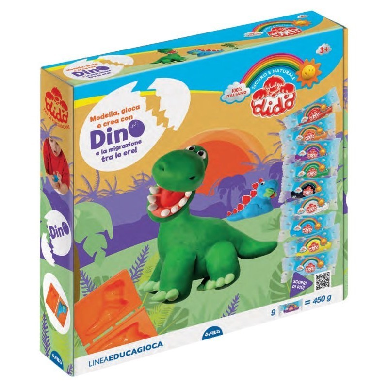 Didò Modella con Dino pasta modellabile 9 salsicciotti più accessori F362200 Didò Modella con Dino pasta modellabile 9 salsicciotti più accessori F362200