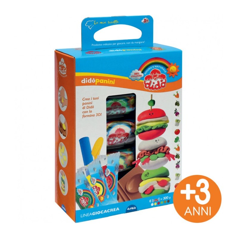 Didò GiocaCrea Le Mie Ricette Panini pasta modellabile 300 g con accessori F361800 Didò GiocaCrea Le Mie Ricette Panini pasta modellabile 300 g con accessori F361800