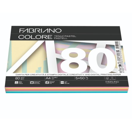 FABRIANO 250 fg Carta fotocopie Fabriano Colore A4 80gr mix tenui 19100811
