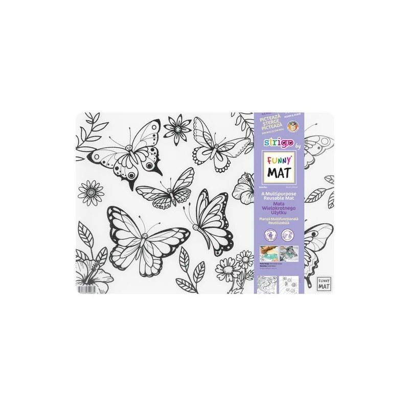 Strigo Funny Mat tovaglietta da colorare 25×35 cm tema farfalle 1063 Strigo Funny Mat tovaglietta da colorare 25×35 cm tema farfalle 1063