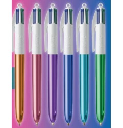 BIC 4 Colours Shine penna a sfera 4 colori – 12 pezzi