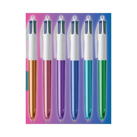BIC 4 Colours Shine penna a sfera 4 colori – 12 pezzi