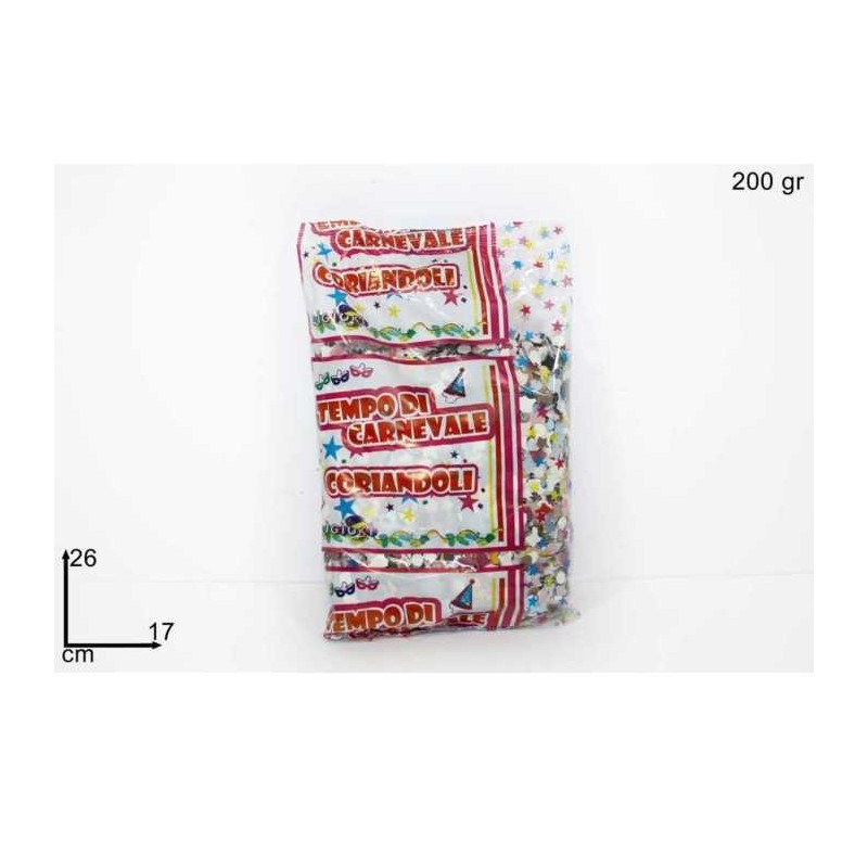 CARNEVALE CORIANDOLI BUSTA 200GR. CARNEVALE CORIANDOLI BUSTA 200GR.