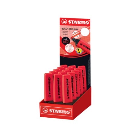 STABILO BOSS Rosso Rosso espositore 15 evidenziatori 70/15-7
