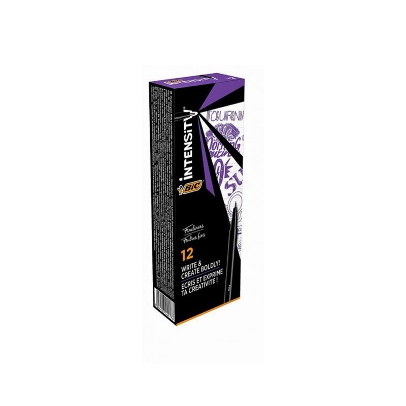 BIC Intensity Fine fineliner punta 0,8 mm tratto 0,4 mm inchiostro a base d'acqua viola – confezione 12 pezzi 942066 BIC Intensity Fine fineliner punta 0,8 mm tratto 0,4 mm inchiostro a base d'acqua viola – confezione 12 pezzi 942066
