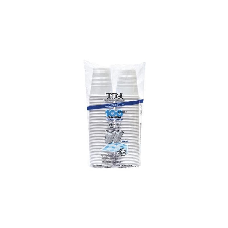 BICCHIERI ACQUA BIANCHI -100pz 200cc DUPLO BICCHIERI ACQUA BIANCHI -100pz 200cc DUPLO