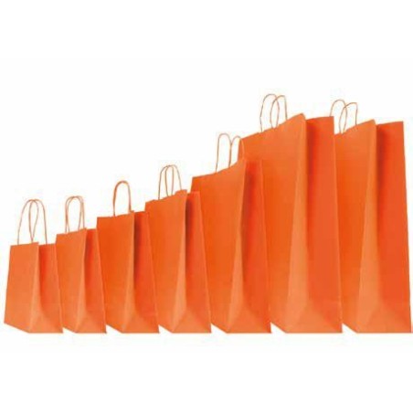 SHOPPER CARTA 14+8,5x21,5 ARANCIO Ritorta -50pz ref.138