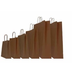 SHOPPER CARTA 14+8,5x21,5 Sealing MARRONE Ritorta -50pz ref.60
