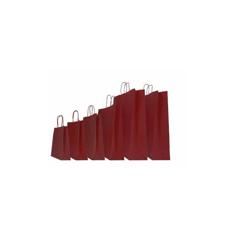 SHOPPER CARTA 22+10x29 BORDO' Ritorta -25pz 310000485AB25
