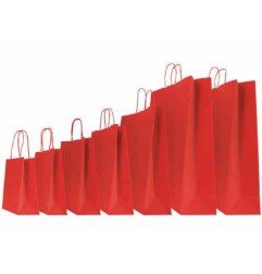 SHOPPER CARTA 22+10x29 ROSSO Ritorta -25pz 310000477AB25