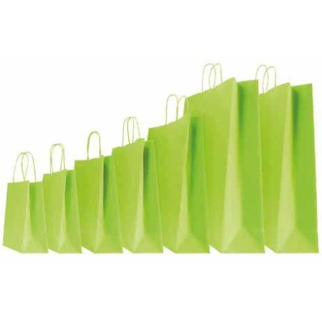 SHOPPER CARTA 45+15x50 VERDE MELA Ritorta -25pz 310000495AB25