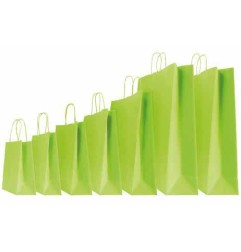 SHOPPER CARTA 26+11x35 VERDE MELA Ritorta -25pz 310000493BB25