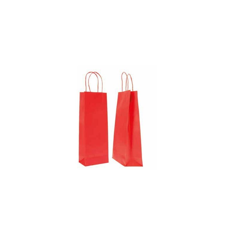 SHOPPER CARTA 14+9x38 ROSSO Ritorta -20pz 310003193AB20 (x bottiglie)