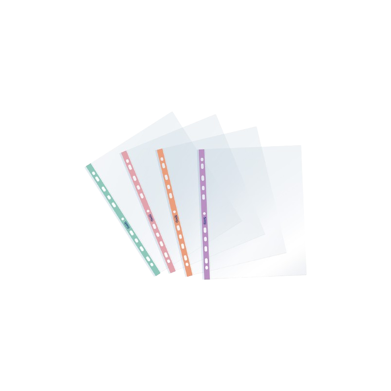 FAVORIT Buste a foratura universale lucide 22x30 cm 10pz. 4 colori pastel ass. 136867