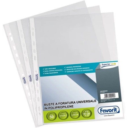 FAVORIT Buste a foratura universale lucide 21x29,7 cm 50 pz. 460025