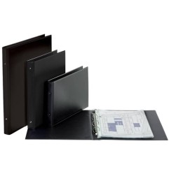 FAVORIT Raccoglitore a 4 anelli D. 30 cm, Dossier pvc 35x50 nero 100500162