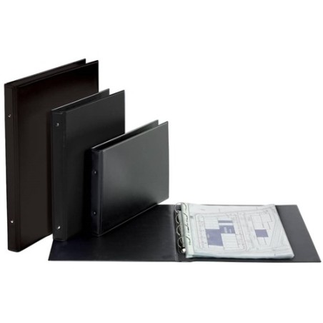 FAVORIT Raccoglitore a 4 anelli D. 30 cm, Dossier pvc 35x50 nero 100500162