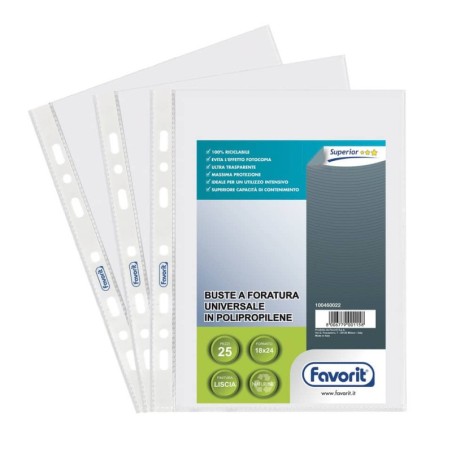 FAVORIT Buste a foratura universale lucide 18x24cm 25pz. 460022