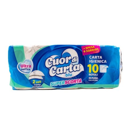 Carta Igienica CUOR DI CARTA 2 veli in cellulosa 10 rotoli