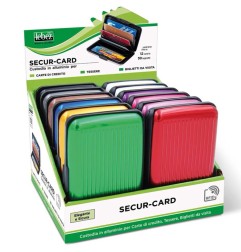 Custodia Secure Card Lebez alluminio - espositore 12 pz
