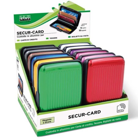 LEBEZ CUSTODIA SECURE CARD ALLUMINIO 12PZ