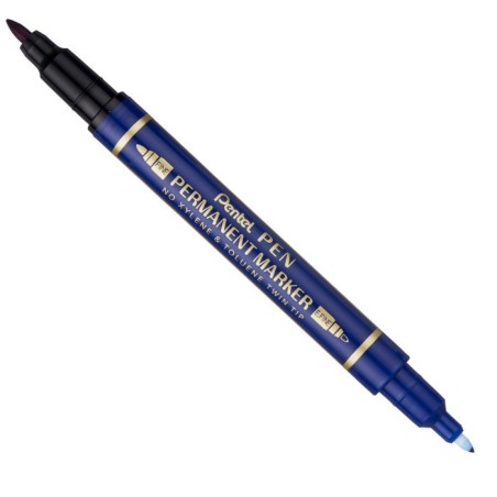MARKER PENTEL TWIN TIP DOPPIA PUNTA -12pz BLU N75W-CE