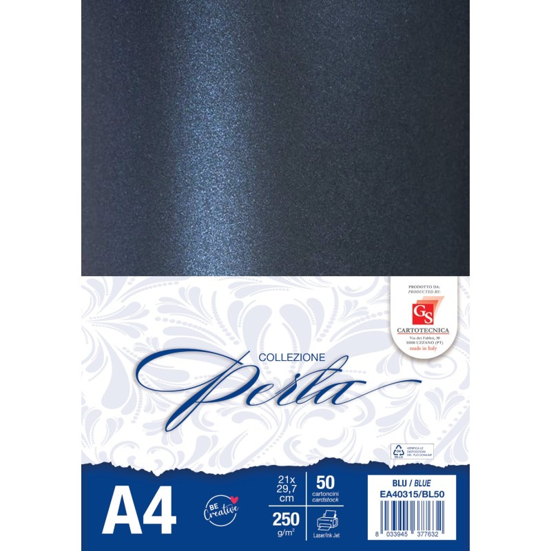 PERLATO BLU A4 GR. 250 BL.50 CARTONCINI EA40315/BL50 PERLATO BLU A4 GR. 250 BL.50 CARTONCINI EA40315/BL50