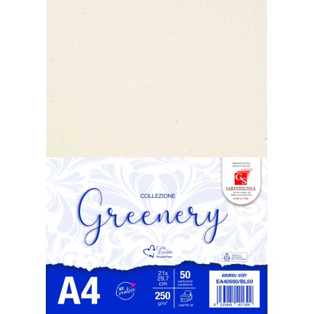 GREENERY AVORIO A4 GR. 250 BL.50 CARTONCINI EA40560/BL50