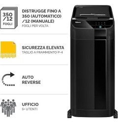 Fellowes Distruggidocumenti AutoMax 350C Taglio Frammento 4x38mm Capacità 350 fogli 4964101