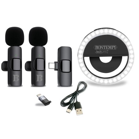 Bontempi coppia di microfoni wireless lavalier con ring