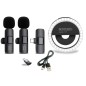 Bontempi coppia di microfoni wireless lavalier con ring light 60-4120 Bontempi coppia di microfoni wireless lavalier con ring light 60-4120