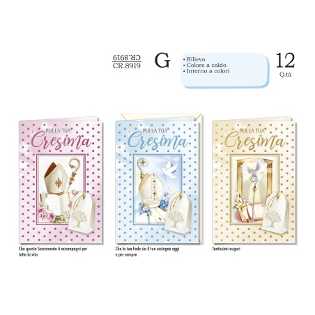 Biglietti Cresima -12pz CR8919