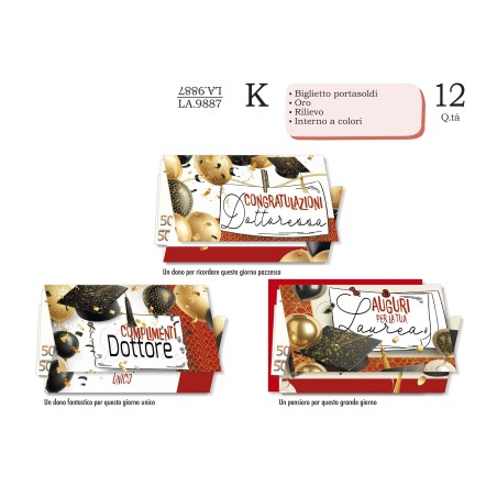 Portasoldi Laurea -12pz LA9887