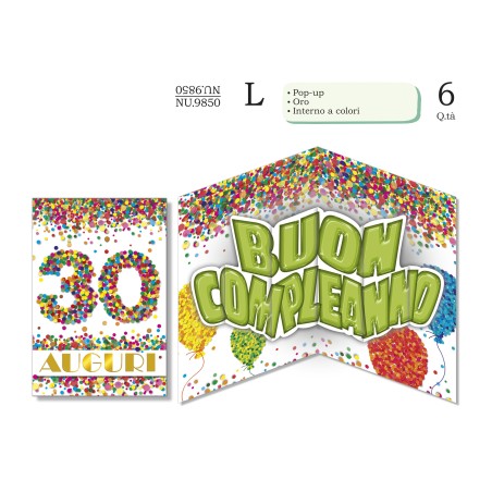 Biglietti Pop up 30 -6pz NU9850