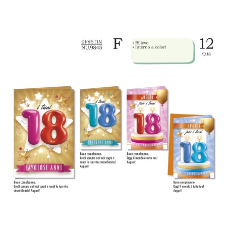 Biglietti 18 anni -12pz NU9845