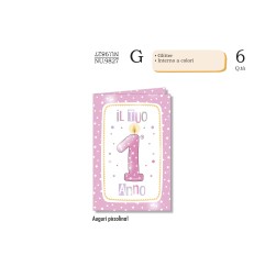 Biglietti Numeri Bambini pois 1 lei -6pz NU9827